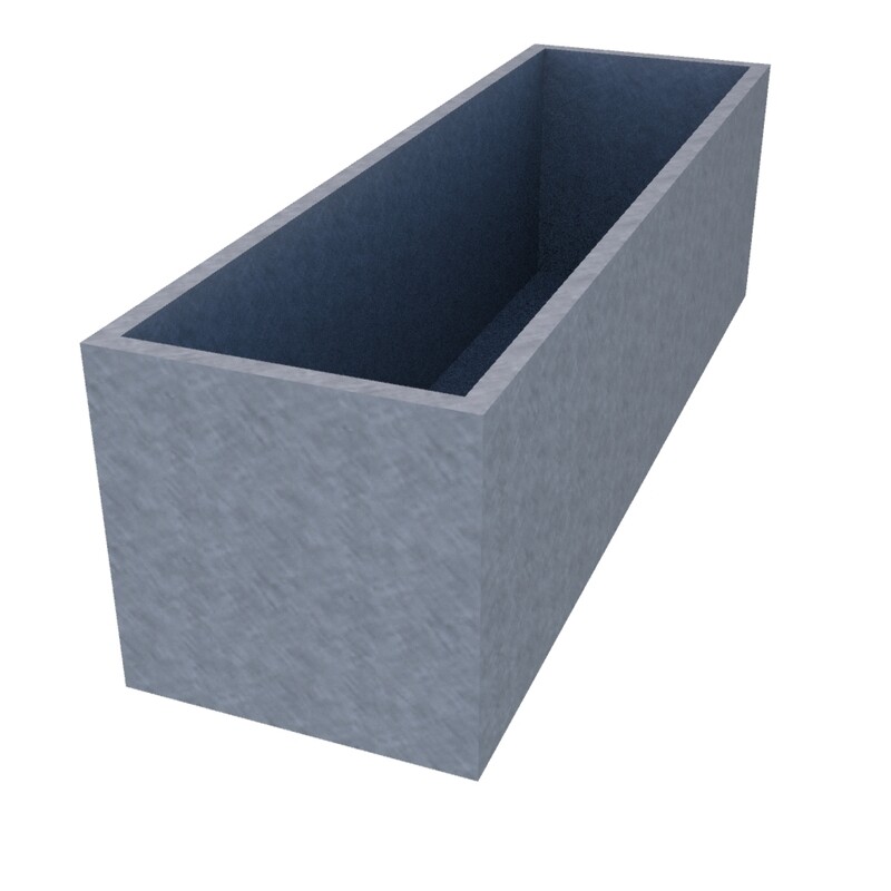 Galvanised Rectangular Planter 1500 x 450 x 450