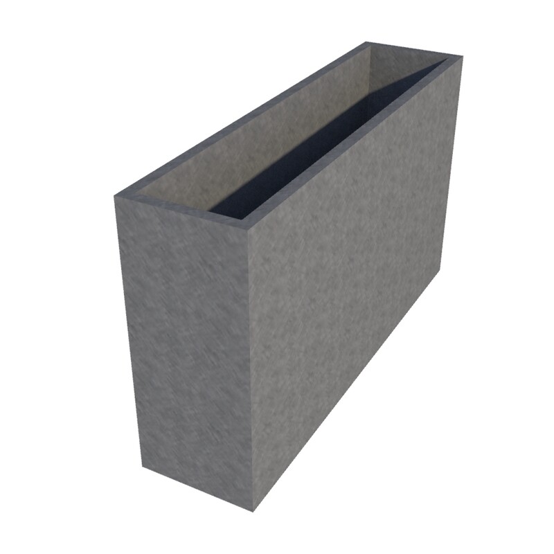 Galvanised Rectangular Planter 1200 x 300 x 700