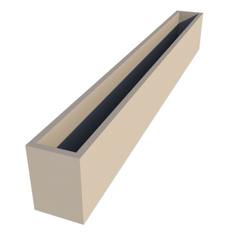 Powder Coated Long Rectangular Planter 2500 x 250 x 350