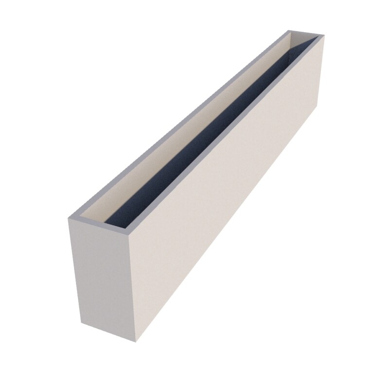 Powder Coated Long Rectangular Planter 2500 x 250 x 500