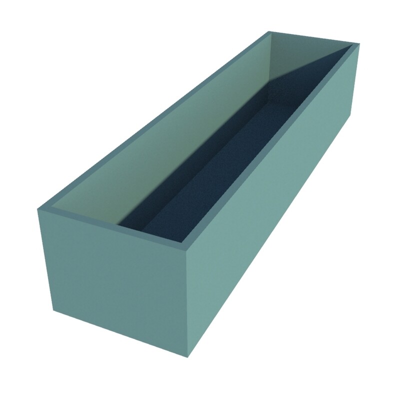 Powder Coated Long Rectangular Planter 2000 x 500 x 400