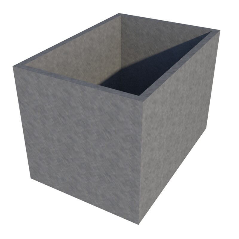 Galvanised Rectangular Planter 810 x 560 x 560