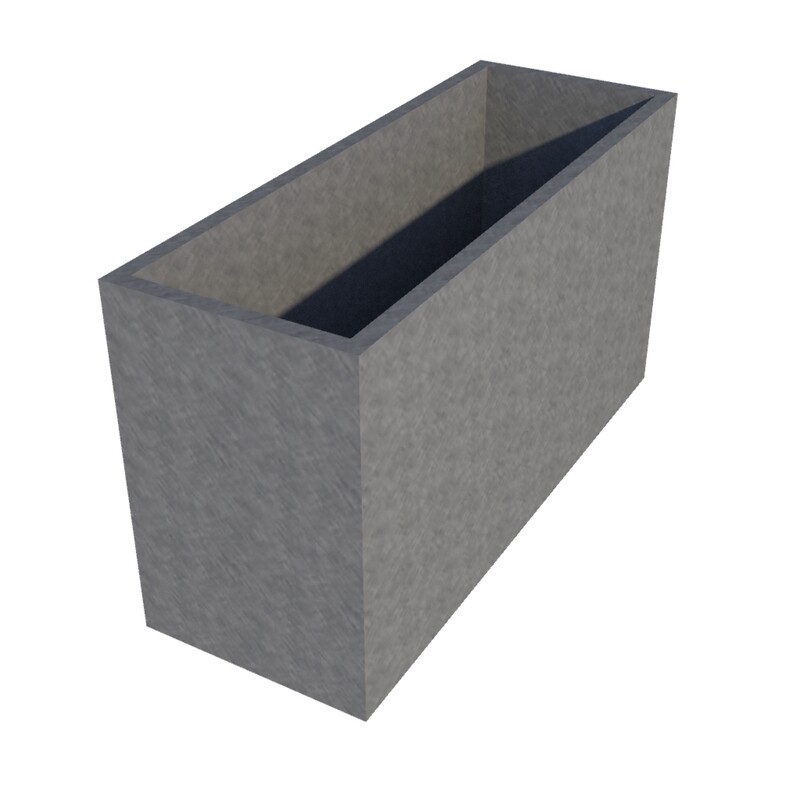 Galvanised Rectangular Planter 1100 x 400 x 600