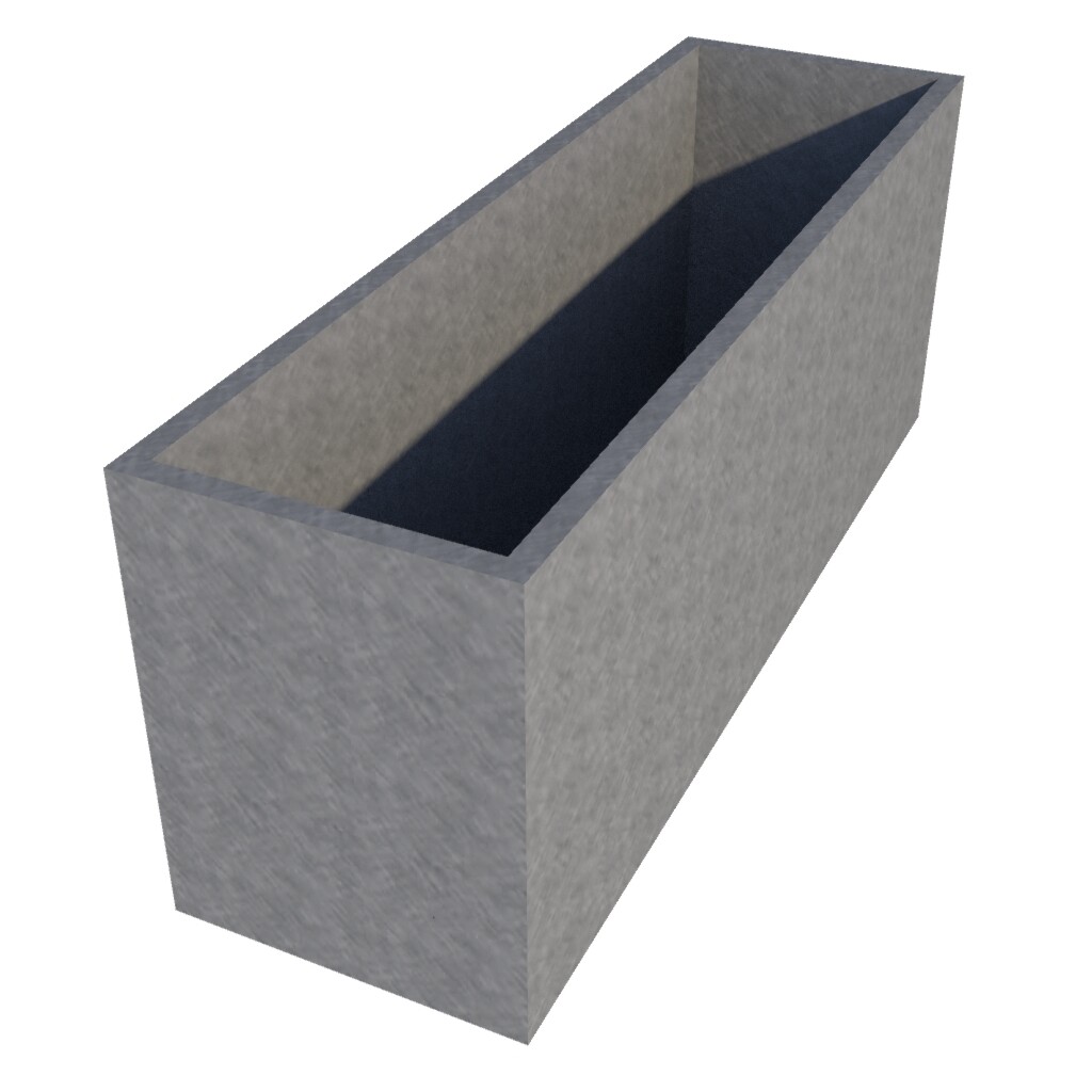 Galvanised Rectangular Planter 1400 x 420 x 550