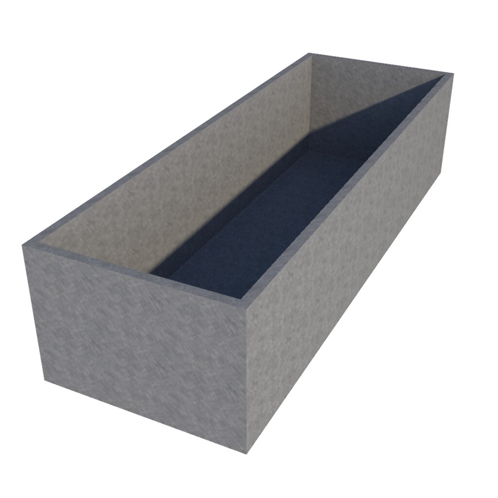 Galvanised Rectangular Planter 1900 x 650 x 450