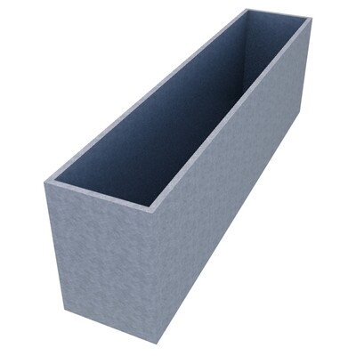 Galvanised Rectangular Planter 2500 x 500 x 750