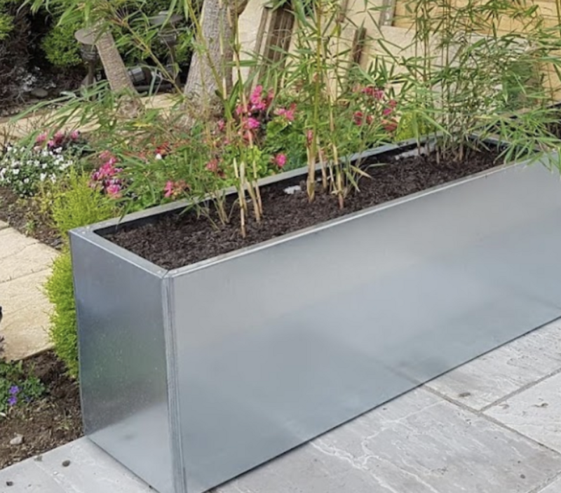 Galvanised Rectangular Planter 2500 x 1000 x 400