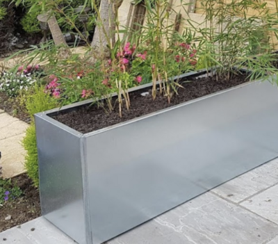 Galvanised Rectangular Planter 2500 x 500 x 500