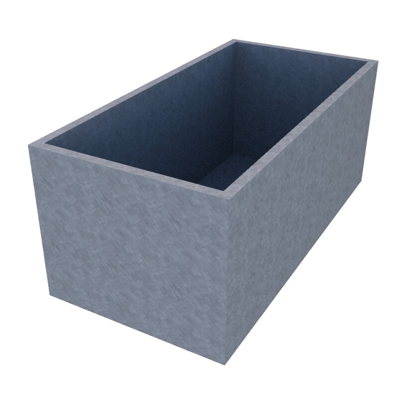 Galvanised Rectangular Planter 1200 x 600 x 500