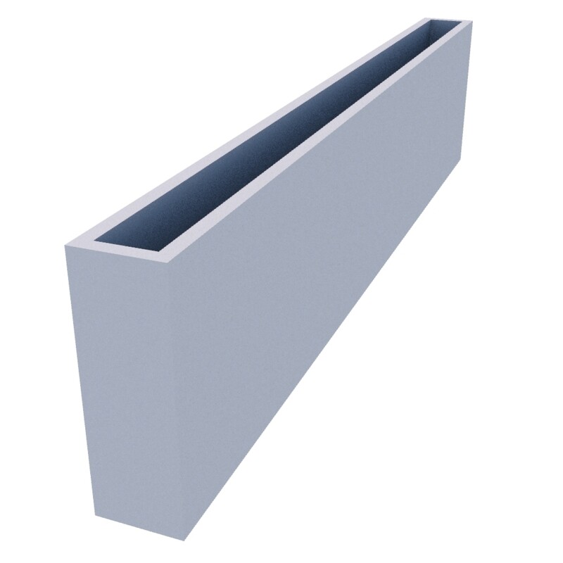 Powder Coated Long Rectangular Planter 2200 x 170 x 500