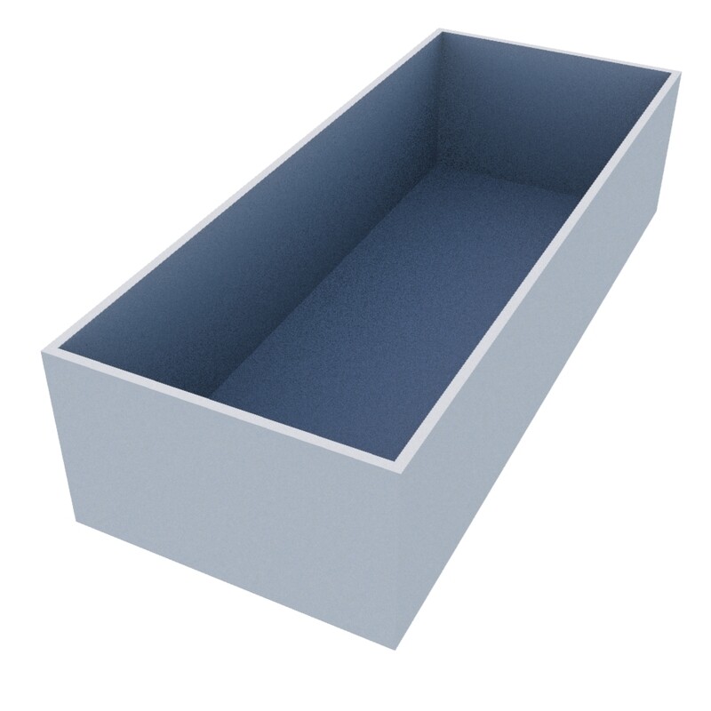 Powder-coated Long Rectangular Planter 2500 x 1000 x 600