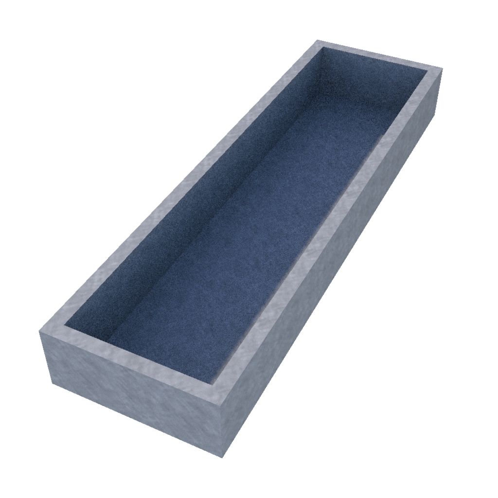 Galvanised Rectangular Planter 1200 x 350 x 140