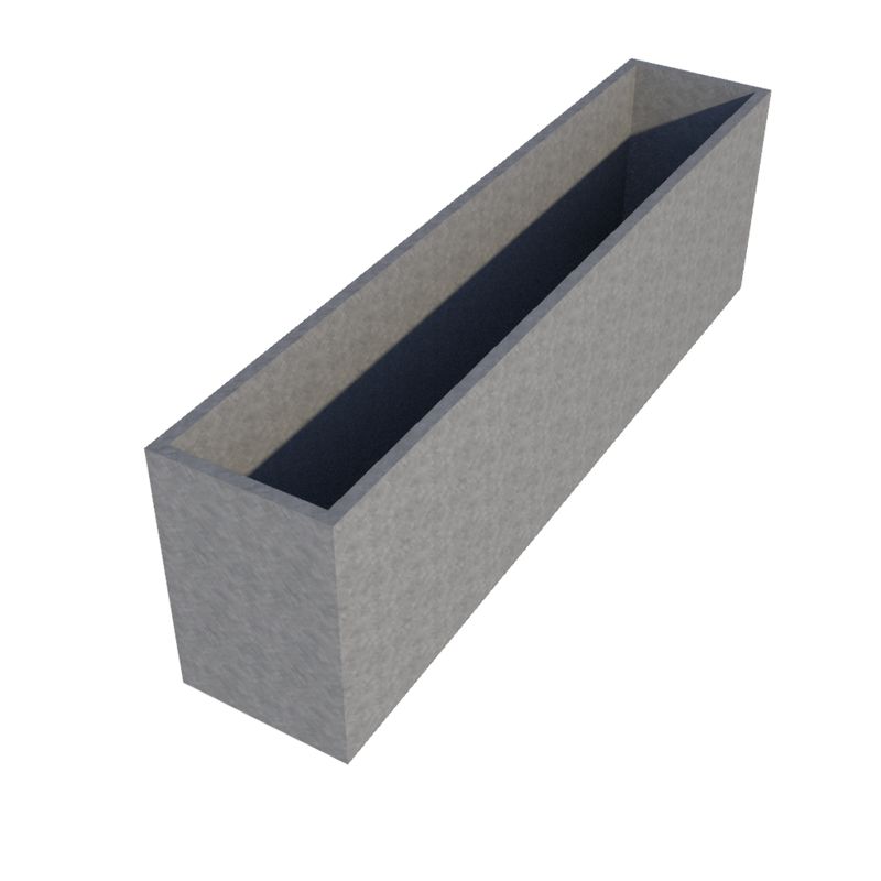 Galvanised Rectangular Planter 2000 x 400 x 600