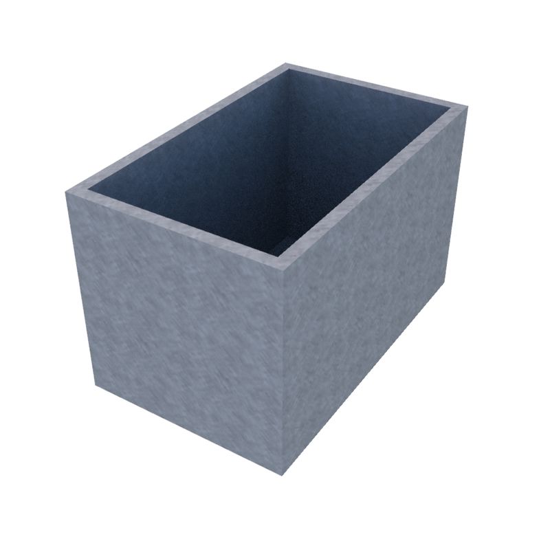 Galvanised Rectangular Planter 800 x 500 x 500