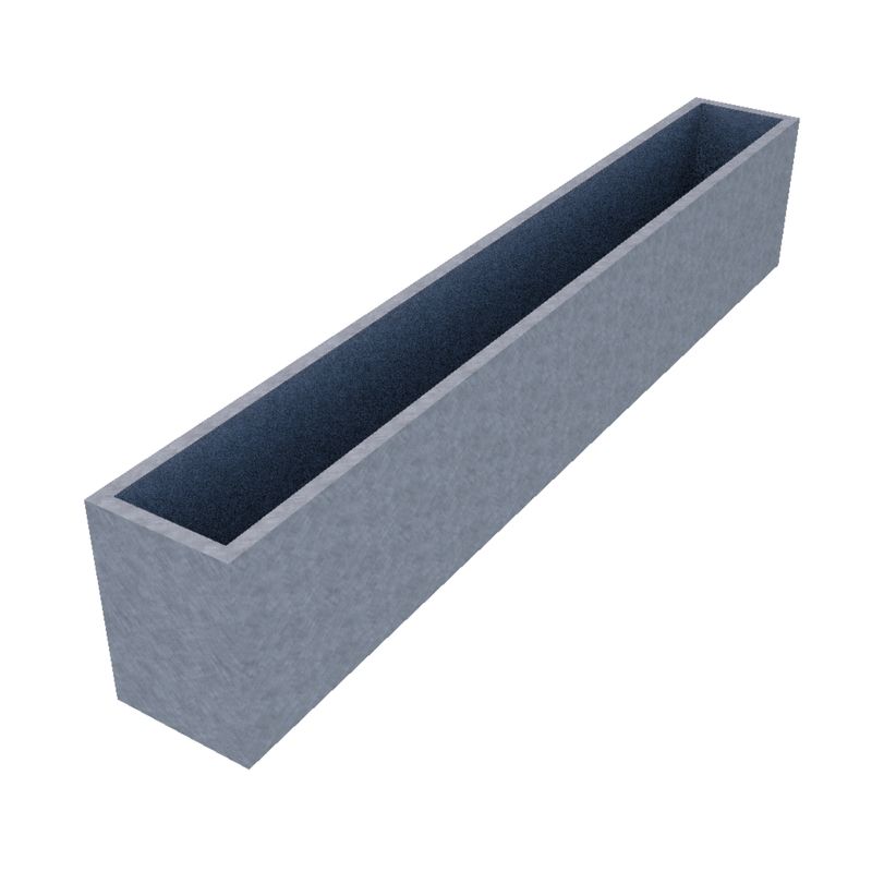 Galvanised Rectangular Planter 2150 x 280 x 400