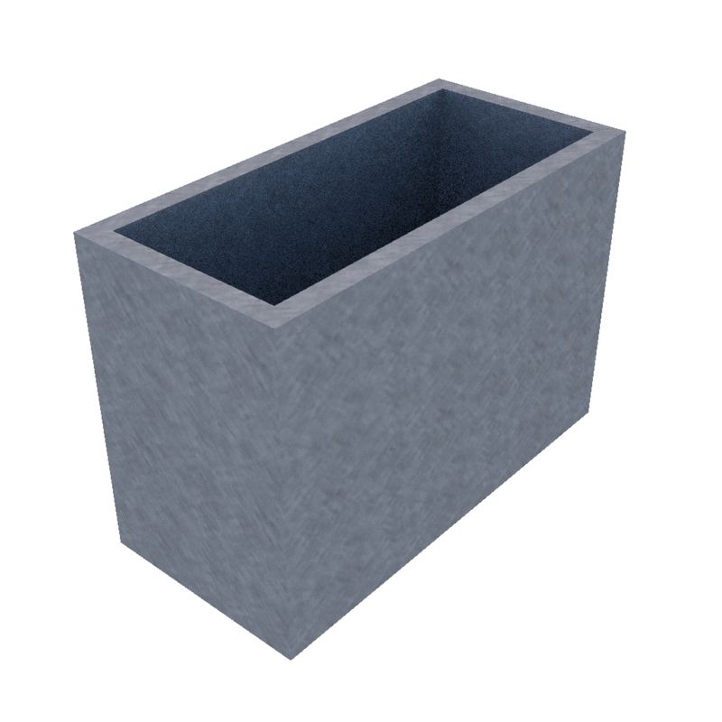 Galvanised Rectangular Planter 650 x 450 x 450