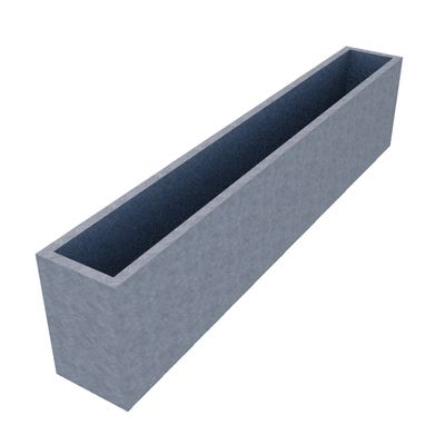 Galvanised Rectangular Planter 2200 x 250 x 460
