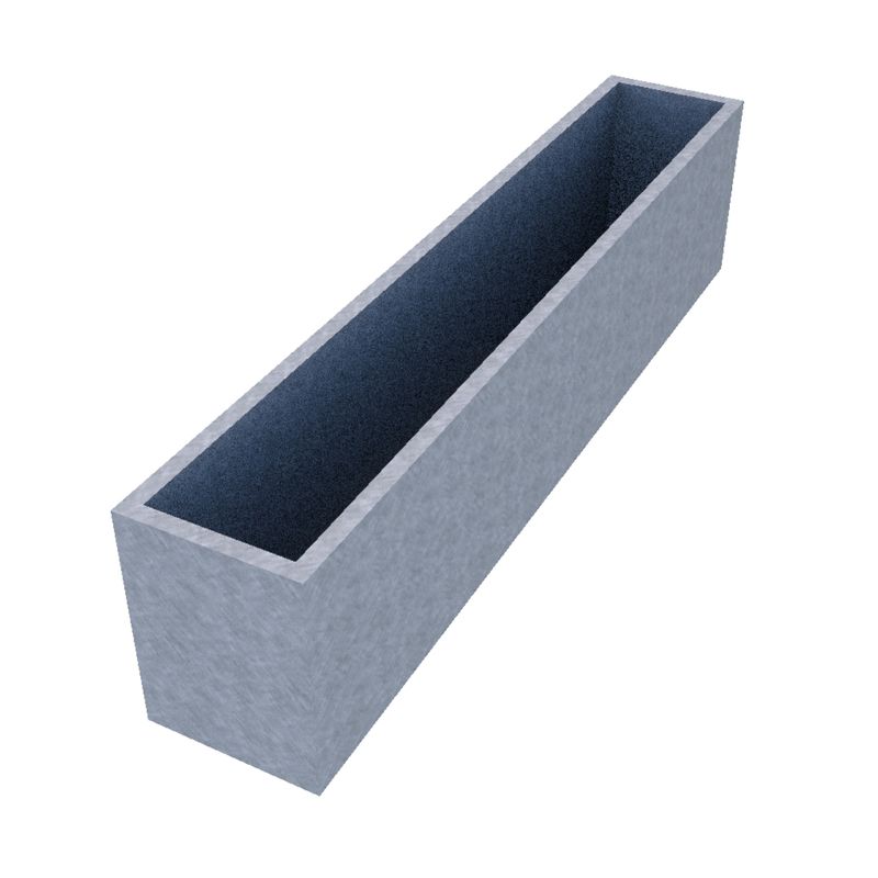 Galvanised Rectangular Planter 1700 x 300 x 400