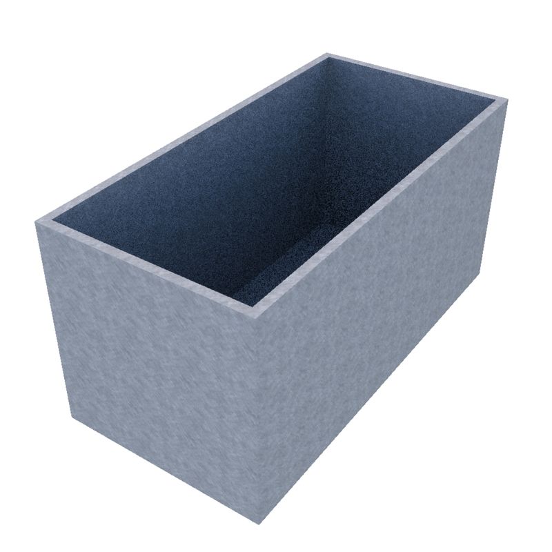 Galvanised Rectangular Planter 1400 x 700 x 700