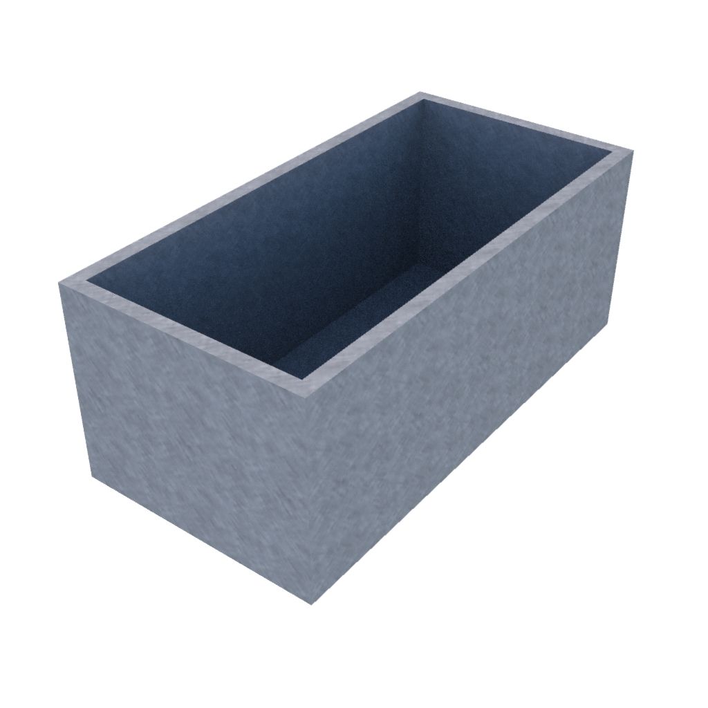 Galvanised Rectangular Planter 1000 x 500 x 400