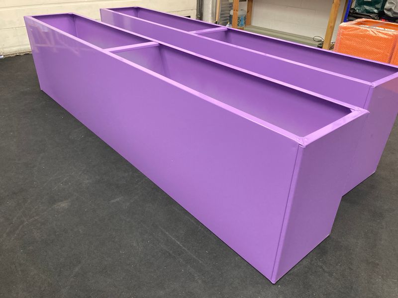 Powder Coated Long Rectangular Planter 2400 x 400 x 500