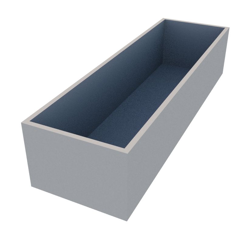 Powder Coated Long Rectangular Planter 2000 x 600 x 425