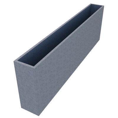 Galvanised Rectangular Planter 2500 x 300 x 800