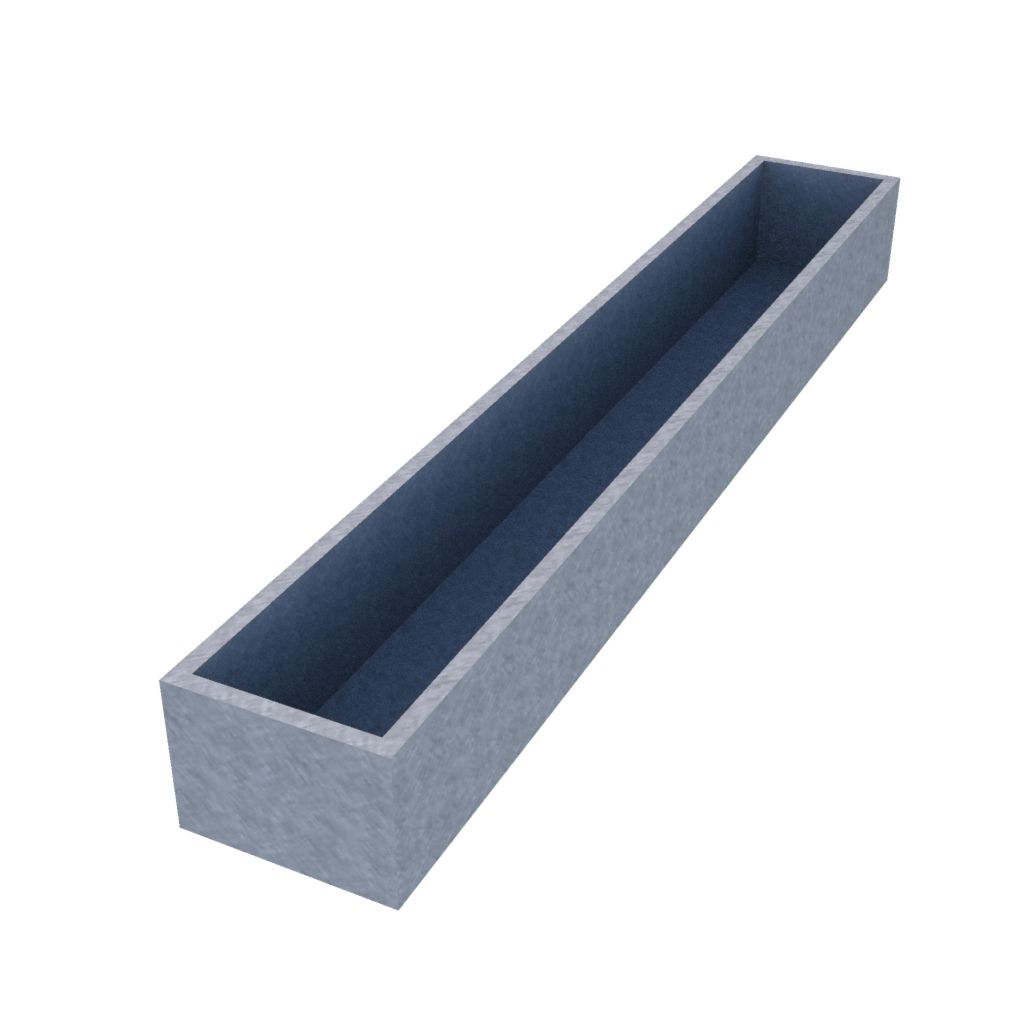 Galvanised Rectangular Planter 2315 x 340 x 245
