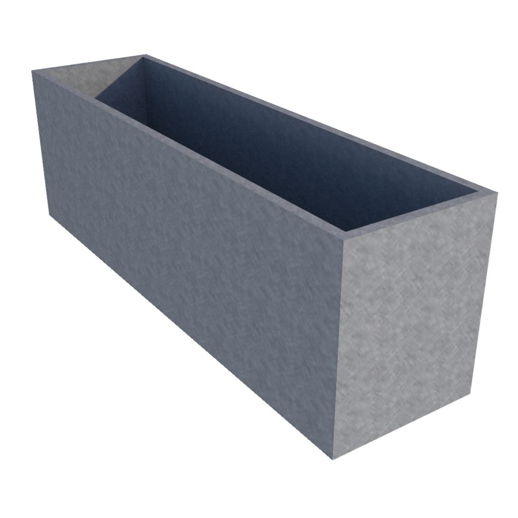 Galvanised Rectangular Planter 1700 x 450 x 500