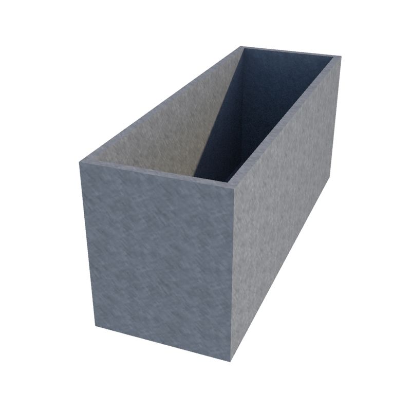 Galvanised Rectangular Planter 1200 x 400 x 500