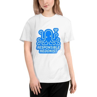 Blue Responsible Hedonist Recycled White T-Shirt
