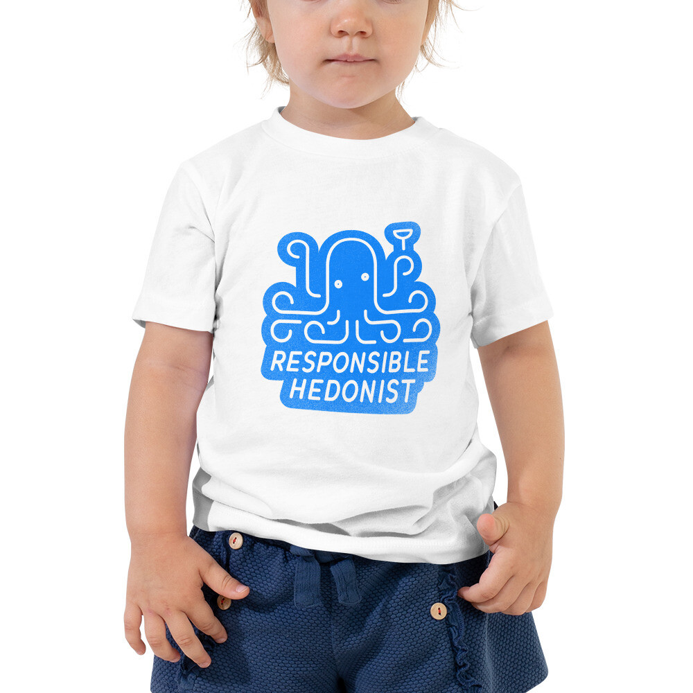 Blue Responsible Hedonist Short Sleeve Toddler Tee