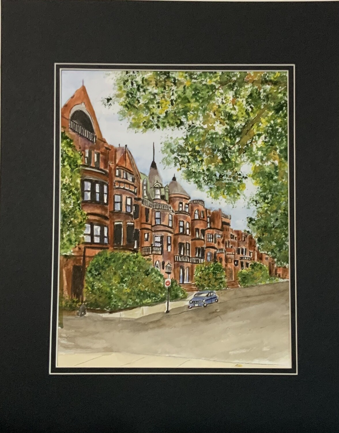 watercolor“Brownstones on Beacon Hill “ Boston, Ma watercolor