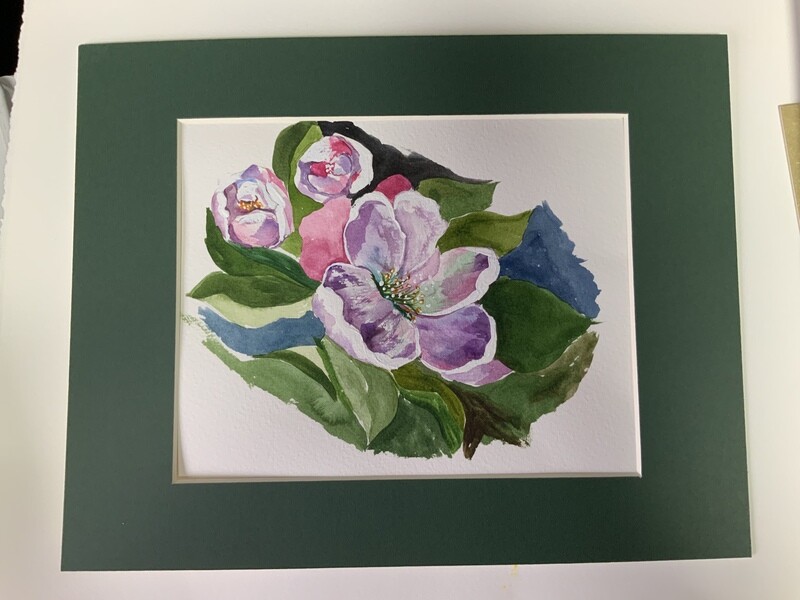 watercolor,Passionate petals, 11 x 14
