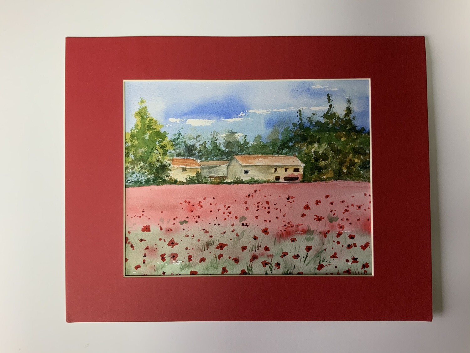 watercolor“beauty in Bloom” field of poppies