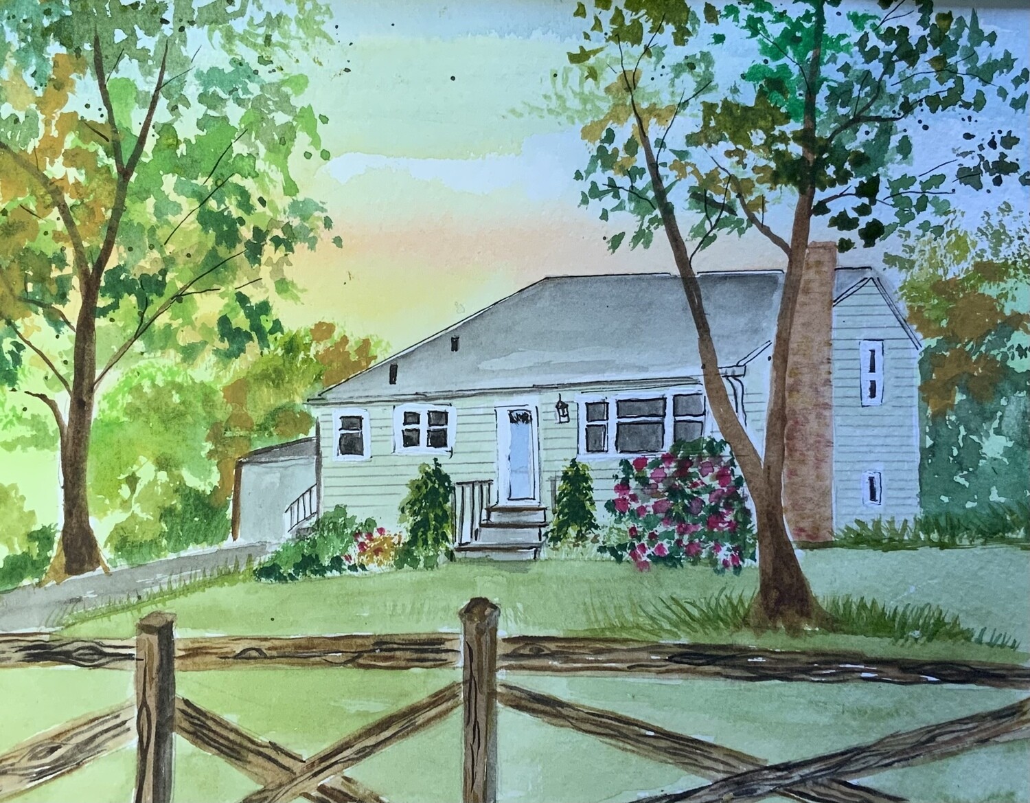 Custom Watercolor House portrait