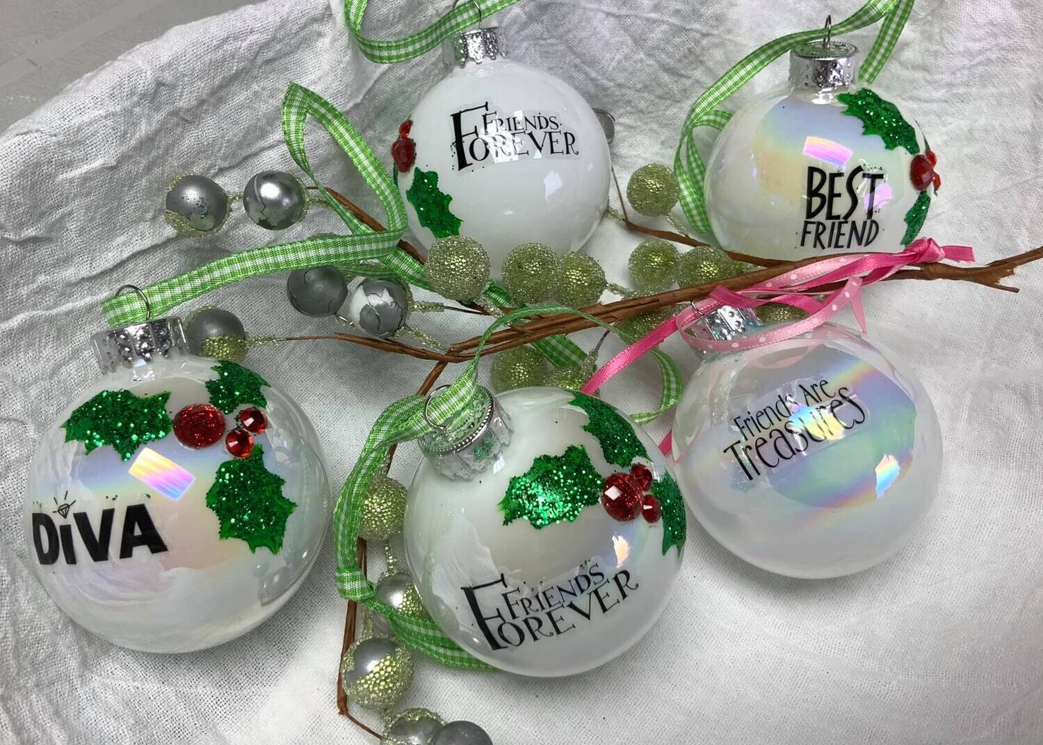 Ornaments for Friends. Handpainted set of 5