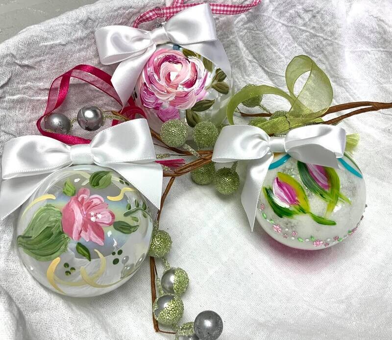 Gorgeous Handpainted Victorian style Ornaments