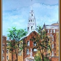 The Old North Church, Boston, MA watercolor painting