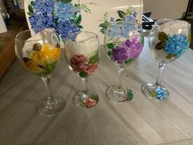 Wine goblets, vases