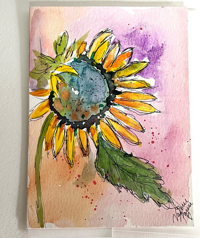 Floral Watercolor Cards Original Art