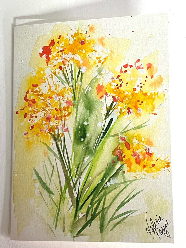 Watercolor Cards Set Of 3 Dragonfly And Flowers