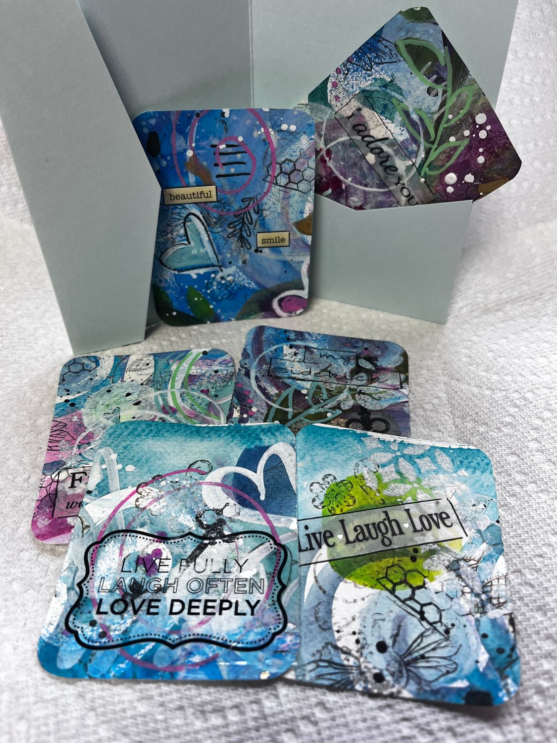 Affirmation cards hand painted watercolor