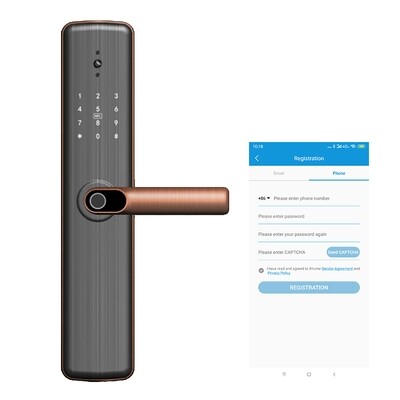 hot sale Safety Electronic Automatic App Smart Door fingerpint password code door Lock with Camera