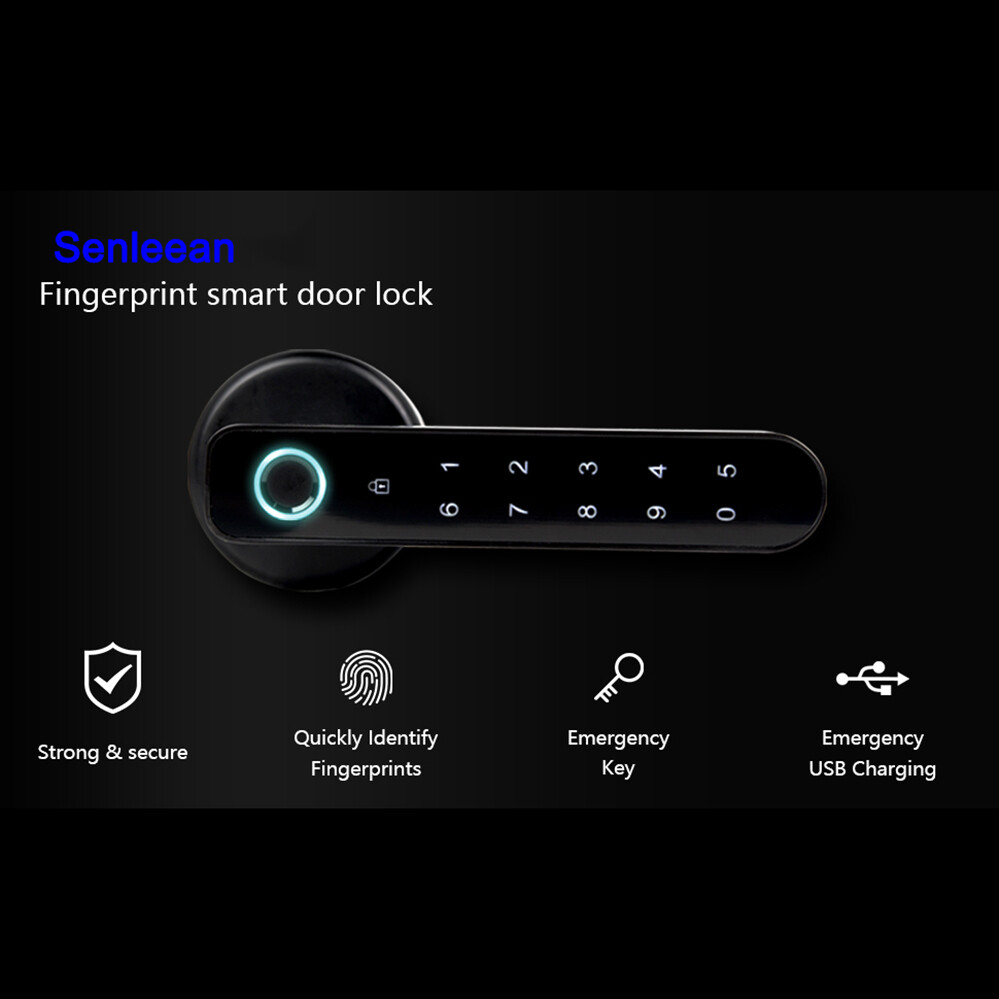 Amazon hot sale good quality smart safety fingerprint simple wifi Tuya digital door handle lock