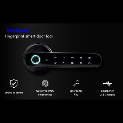 Amazon hot sale good quality smart safety fingerprint simple wifi Tuya digital door handle lock