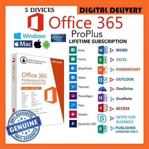 office 365 - 2019 lifetime for 5 devices + 1 TB cloud!!