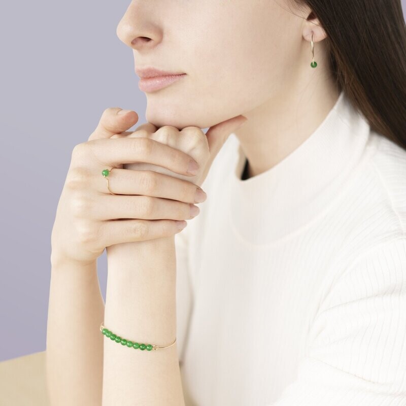 Boucles d'oreilles Jade & Or 14k gold-filled