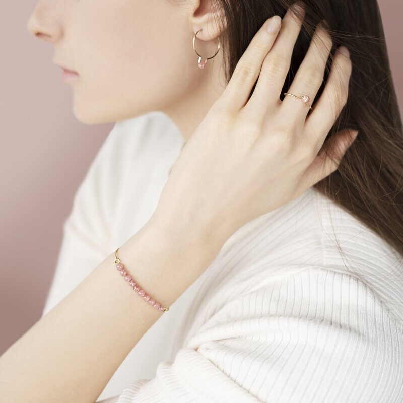 Boucles d'oreilles Rhodochrosite & Or 14k gold-filled
