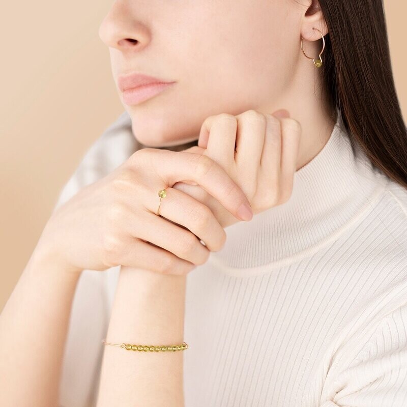 Bracelet Péridot & Or laminé ou Argent